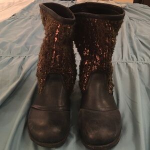 Free People Black and Brown Combat Boots